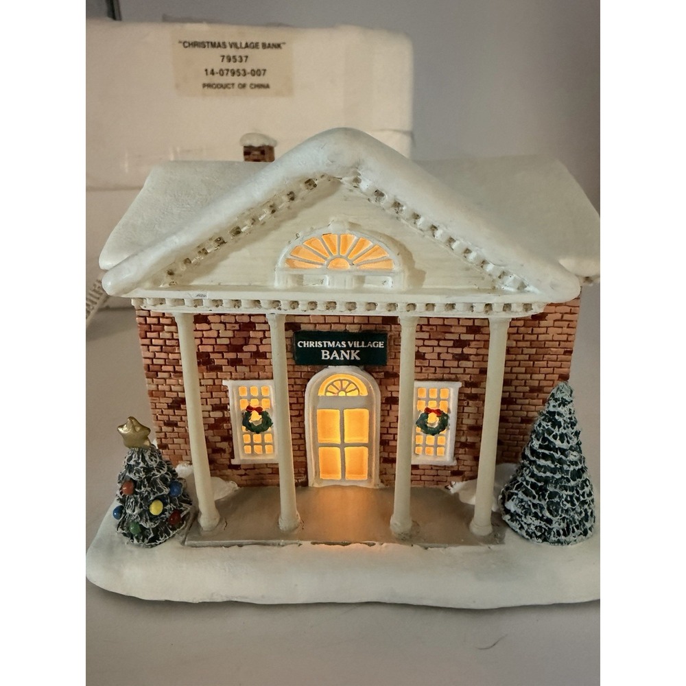 Hawthorne Village Norman Rockwell Christmas Village Bank 79537 New Open Box